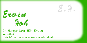 ervin hoh business card